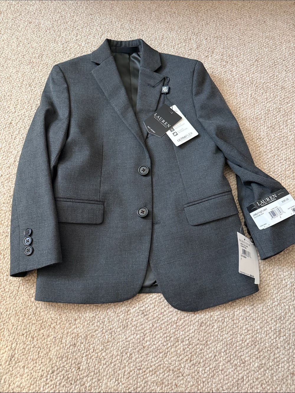 Lauren Ralph Lauren Charcoal Gray Two-Button Blazer